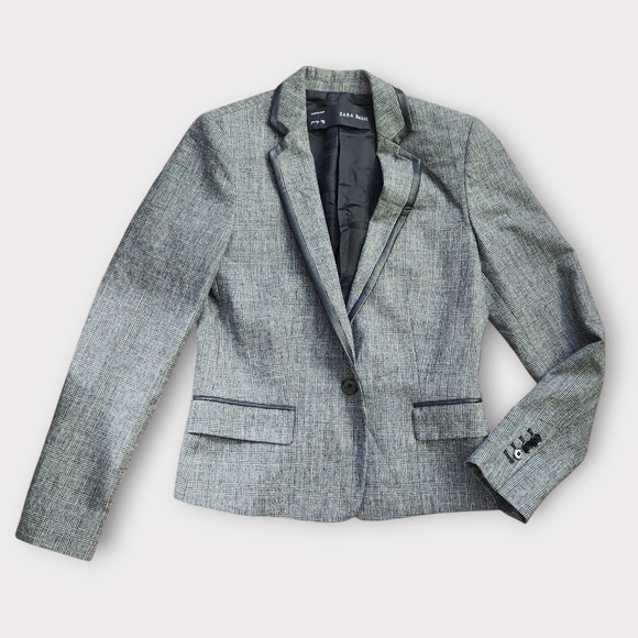 Zara Jackets & Blazers - Zara Houndstooth Crop Blazer Fitted Womens Size S